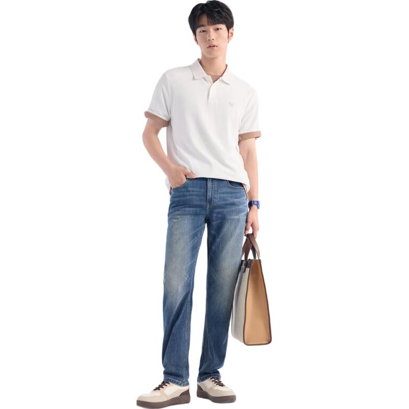 Joeone Men's Air Denim Basic Straight-Leg Jeans