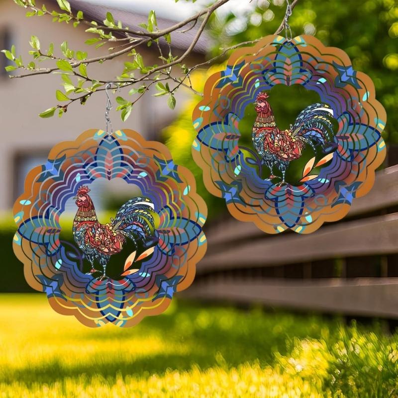 Artistic Animal Wind Chime Spinner Iron Handmade Ornament Indoor Outdoor Accent for Women Grandma Mother Day Surprise