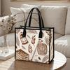 Farm Pattern Canvas Tote Bag Casual Large Capacity Handbag for Daily Shopping Travel Use
