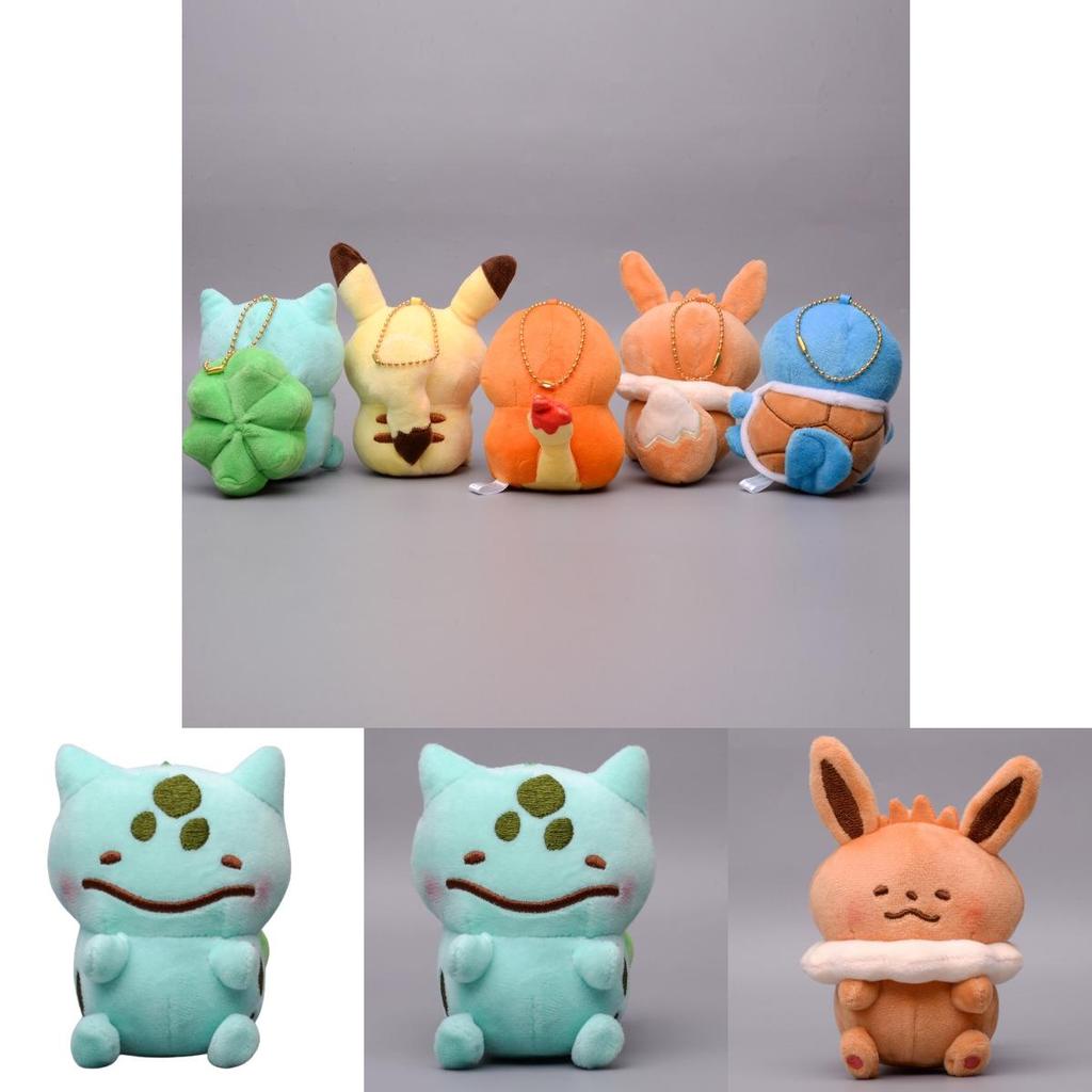 Brelocuri adorabile de pluș Pokemon cu Pikachu, Squirtle, Charmander, Bulbasaur și Eevee. Perfecte pentru colecționari!