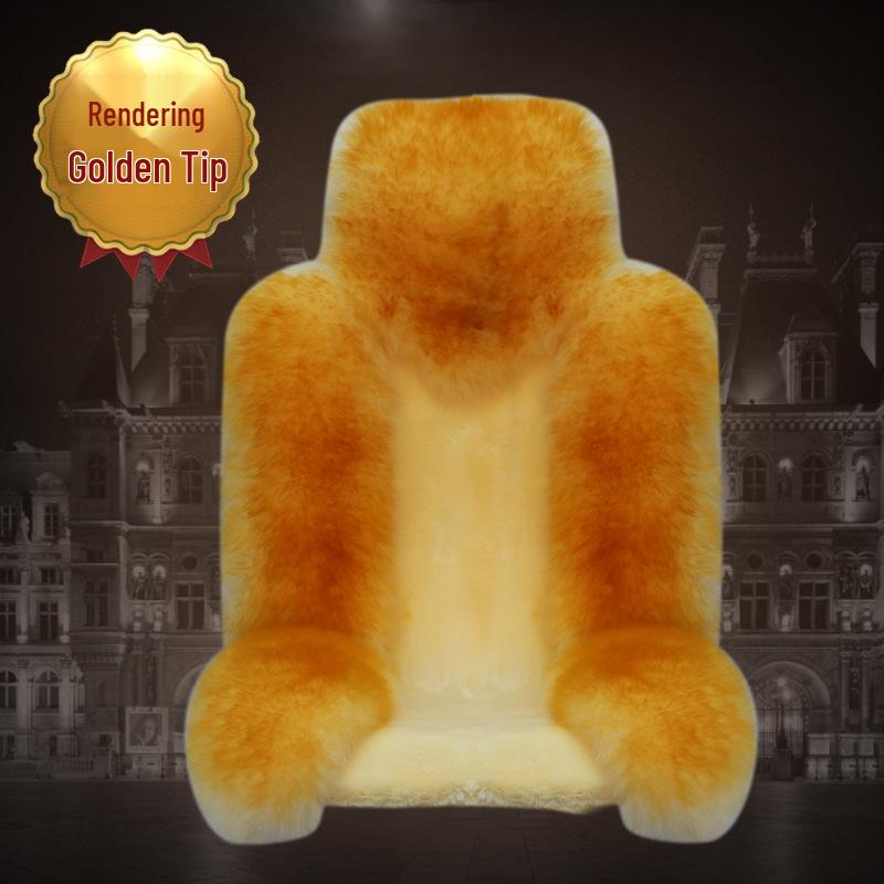One-Piece Wool Car Seat Cushion - Plush Fur Winter Pad