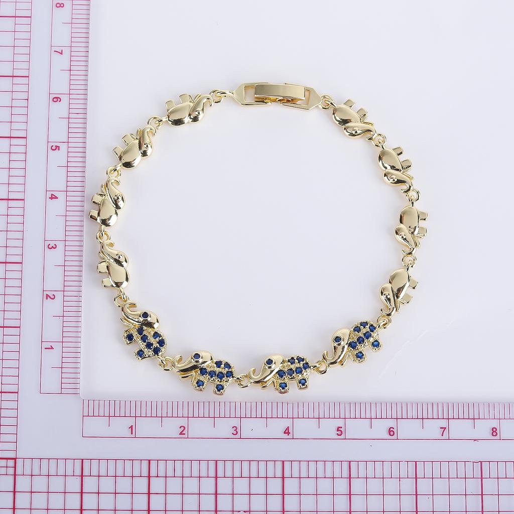 6 Colors New Trendy Gold Plated Zirconia Elephant Bracelet Fashion Animal Bangle Punk Style For Woman Jewelry Gift Daily Wear