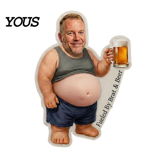 Stress Relief Fridge Magnet Daddy with Soft Tummy, Squeeze Dads Cabinet Belly Refrigerator Magnet, Photo Holder for Kitchen Decor