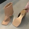 Eilyken Spring Summer New Design Open Toe Pinch Foot Thick Heel Cool Boots Sandals Fashion Concise Party Dress Flip Flops Shoes