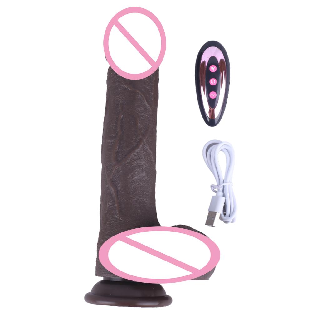 Remote Control Realistic Dildo Vibrator Heating Telescopic Vibrating G Spot Clitoral Anal Stimulator Adult For Women Sex Toys