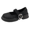 Retro Black Premium French Platform Shallow Mouth Single Shoes Women's Summer 2025 New with Skirt Versatile Mary Jane Shoes