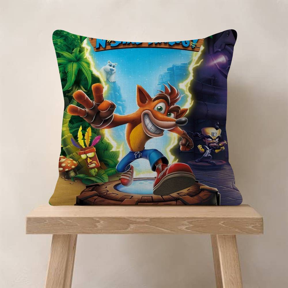 Game CCrash Bandicoots Pillow Cover Design Cushion Cover Decor Holiday Decorati