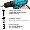 2 Speed 32V 3 IN1 2 Batteries Cordless Drill Impact Drill Power Driver Electric Drill Power Tool  Electric Screwdriver