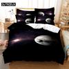 3D Digital-Printed Aurora plus Stars-Themed Soft with Soft Fabric Duvet Cover Set in Quen Sized Dimensions - Fashionable Bed Linen Design