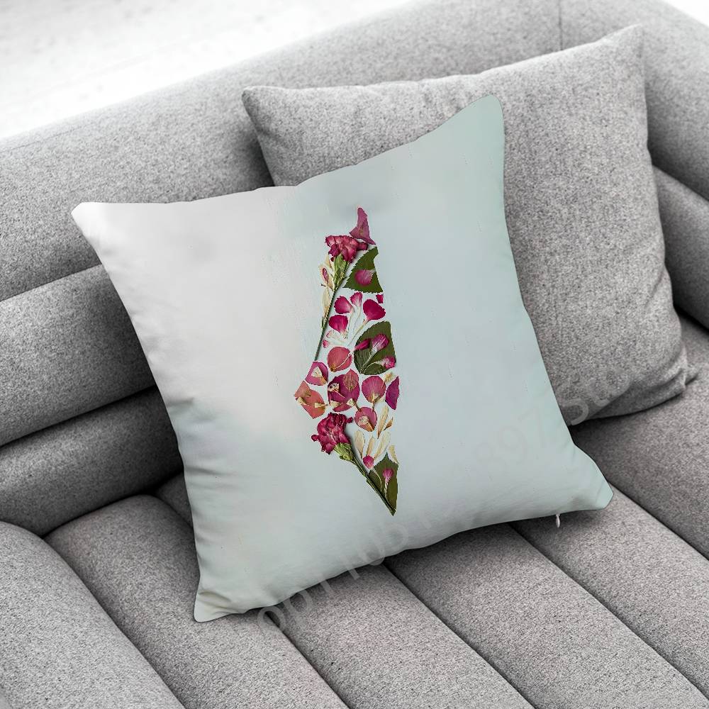 P-PalestineS Flower Throw Pillow Case For 55x55cm 30x30cm 50x50cm 45x45cm 40x40cm Square Chair Pillowcase Case