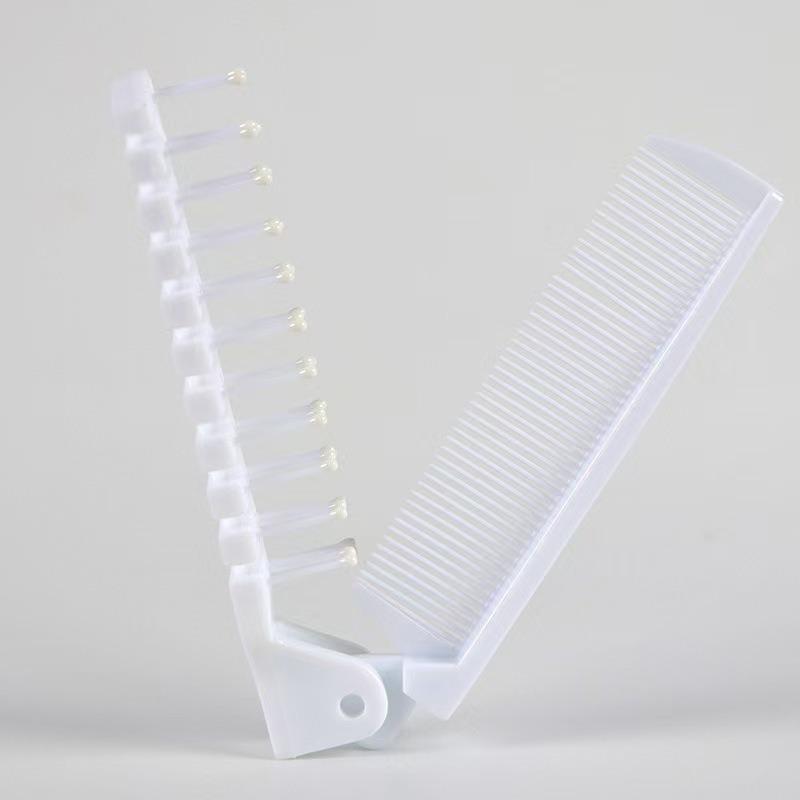 Portable Folding Comb for Men & Women - Ideal for Long, Straight, or Frizzy Hair - Quiet, Anti-Frizz, Wide-Tooth Design