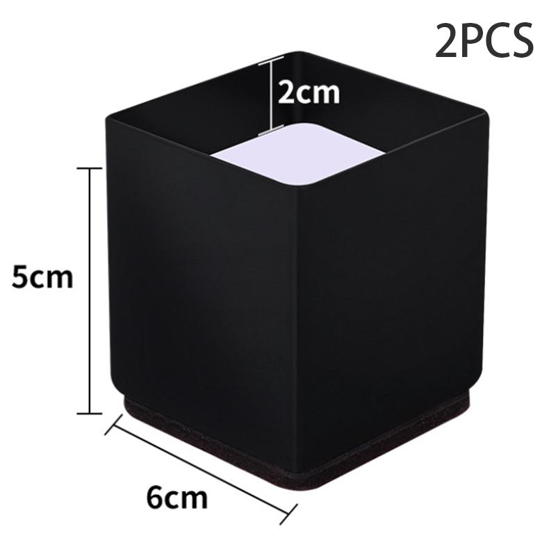 2/4 Piezas Elevadores de Muebles para Cama Elevación en Alturas Elevadores de Alta Resistencia para Sofá Sillón Escritorio Mesa Negro Redondo Cuadrado Protector de Suelo