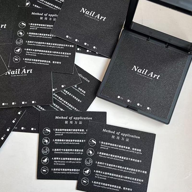 10 Sheets Press-On Nail Packaging Cards False Nail Design Swatch Display Handmade Manicure Sample Show Card For Salon