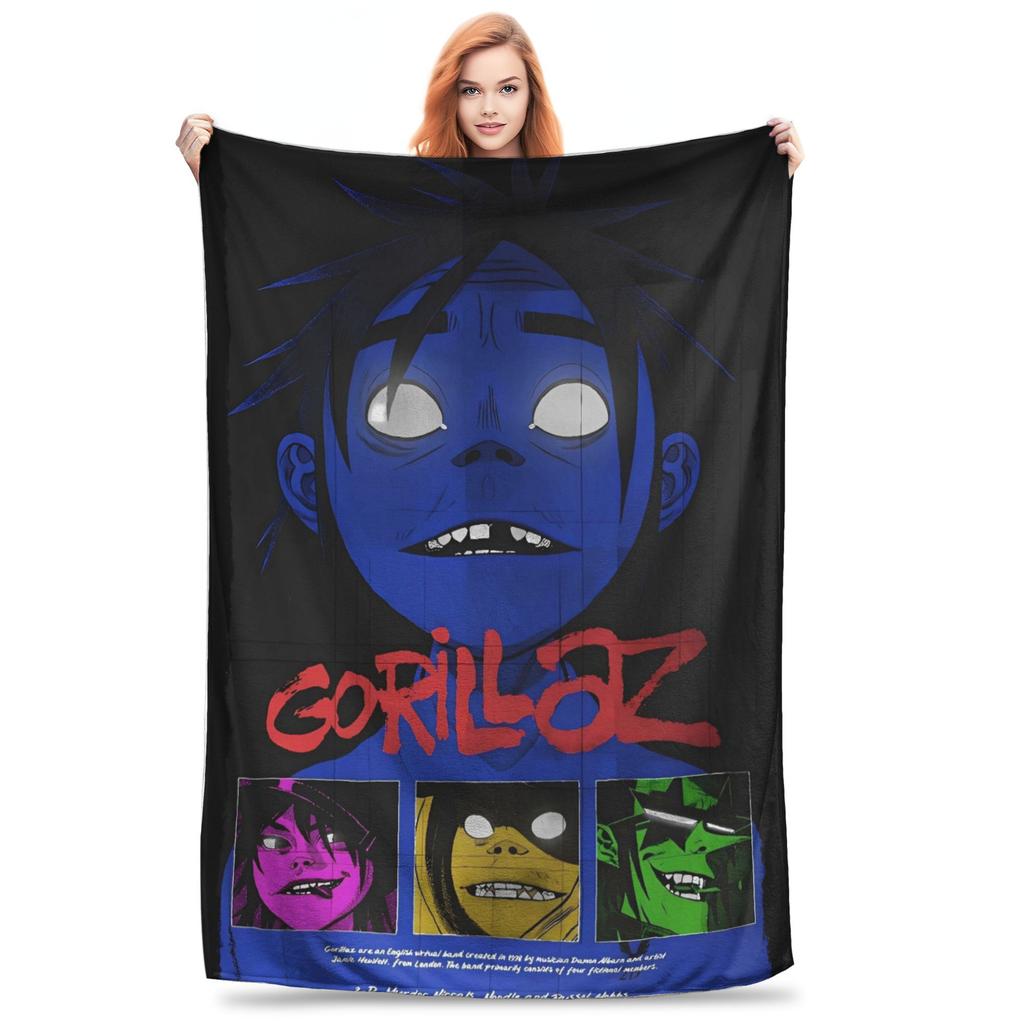 Music Band G-gorillazs Blanket Warm Soft Fashion Plush Throw Blanket For Students Couch Chair Flannel Bedspread Bed Cover