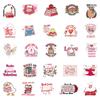 10/30/50pcs Pink Valentine's Day Bookish Stickers Kawaii Cartoon Reading Animal Sticker Laptop Scrapbooking Phone Decals Packing