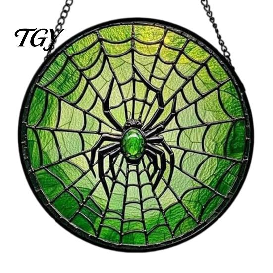 Waterproof Outdoor Branch Decoration Retro Halloween Pendant, Ghost/Bat/Spider Web/Pumpkin Head Print, Dark Theme Holiday Decor Vintage Acrylic