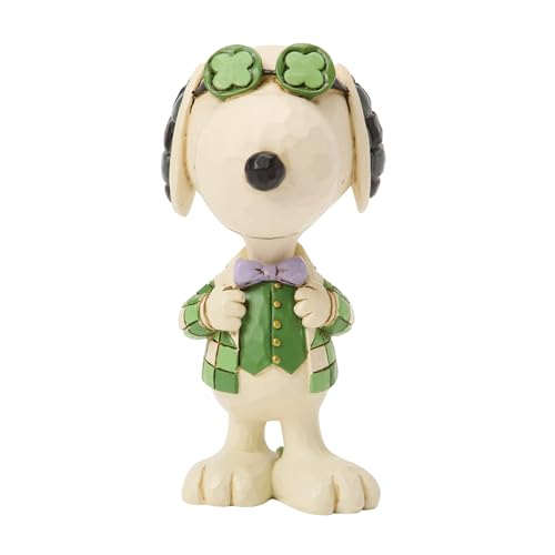 JIM SHORE Snoopy Shamrock Glass Mini 6017868