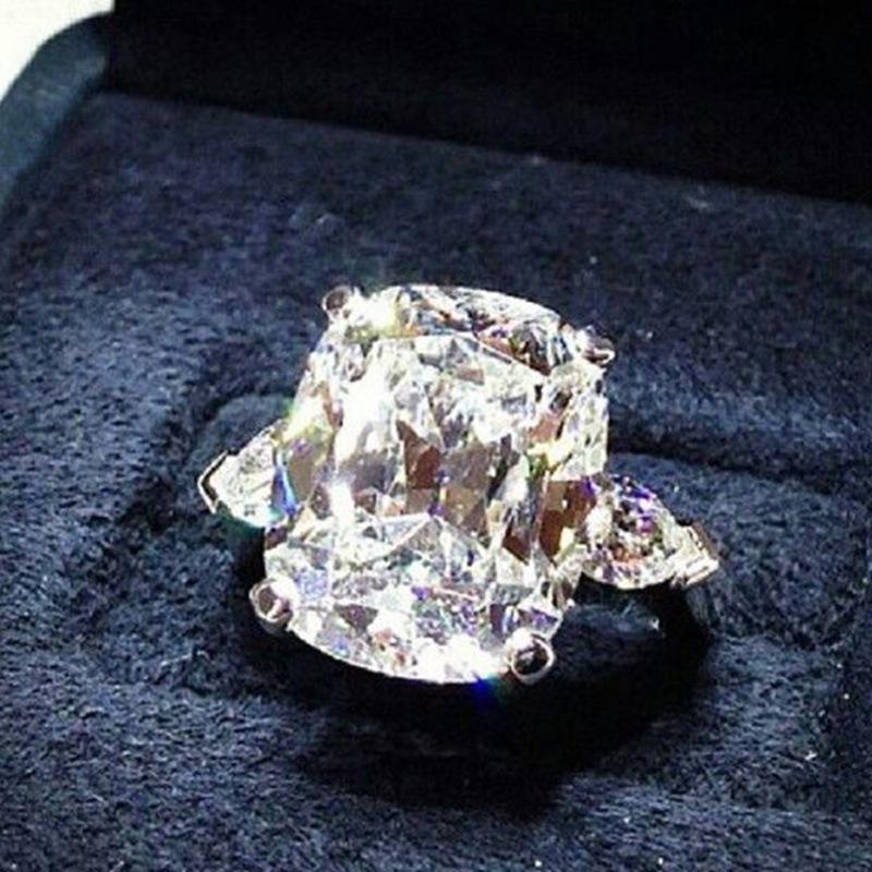Solitärring 4 Karat Labordiamantring 925er Sterlingsilber Versprechens-, Verlobungs-, Eheringringe für Damen Herren Feiner Partieschmuck