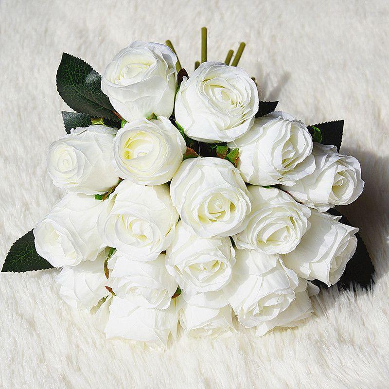 Artificial Silk 18heads Rose Fake Flower Bouquet Wedding Party Home Bridal Decor