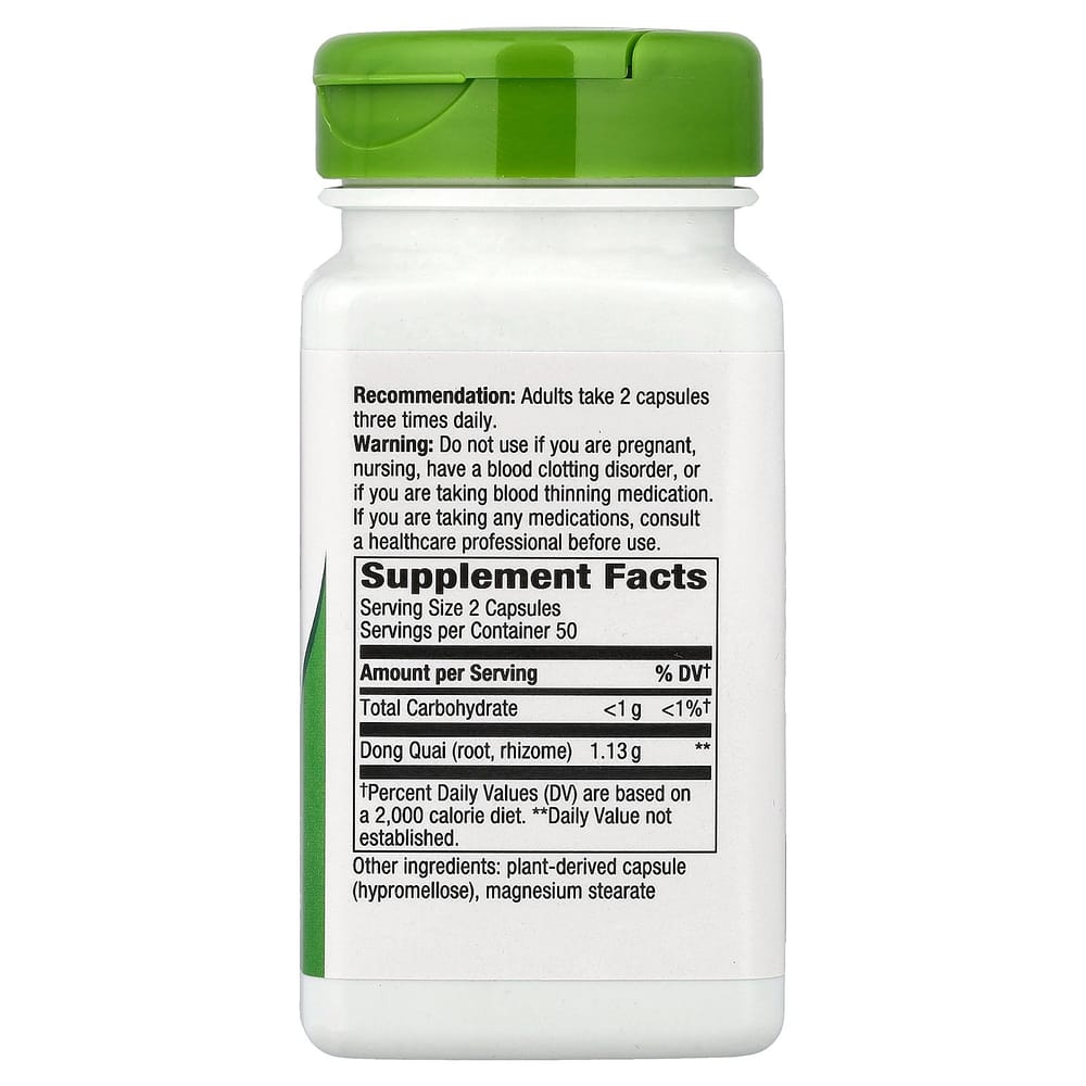 Nature's Way Dong Quai Root 1130mg Veggie Capsules, 100 Count