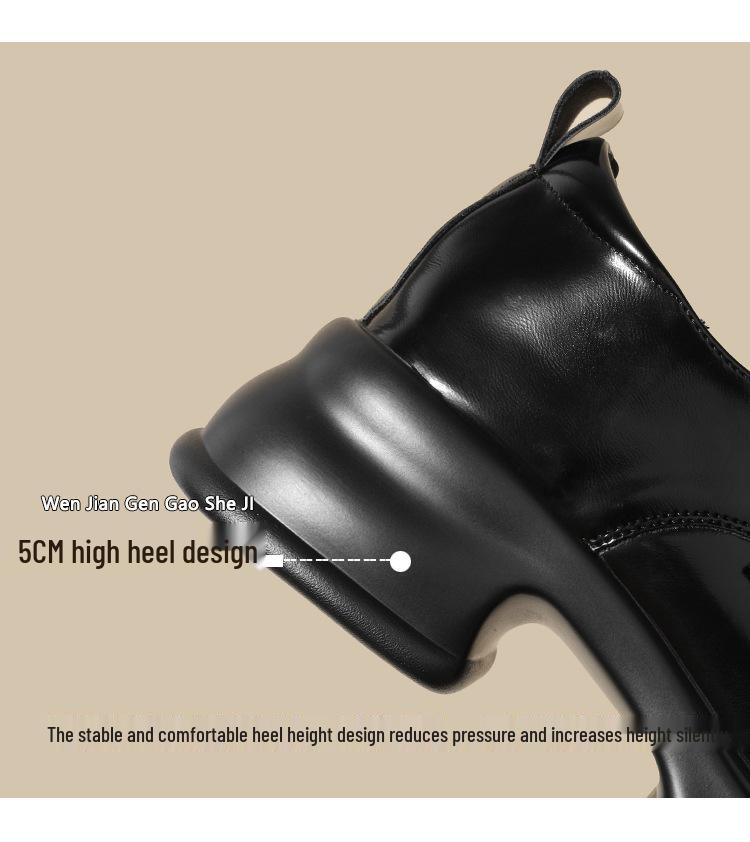 2025 Spring Women's Retro Thick-Soled Leather Mary Jane Loafers