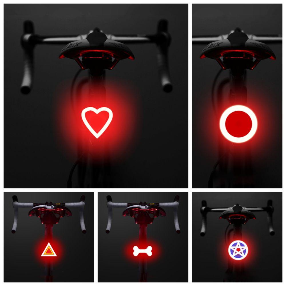 Heart Shape Design Bicycle Taillight USB Rechargeable Bike Seatpost Light  Night Riding