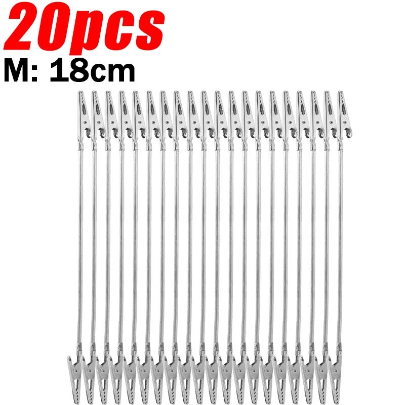 1/20pcs Flexible Metal Long Hose Pins for DIY Card Photo Double Ends Alligator Clamps Clip Home Alloy Memo Picture Holder Racks