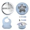 Stainless Steel Divided Children's Plate with Silicone Suction & Non-Slip Heat Insulation