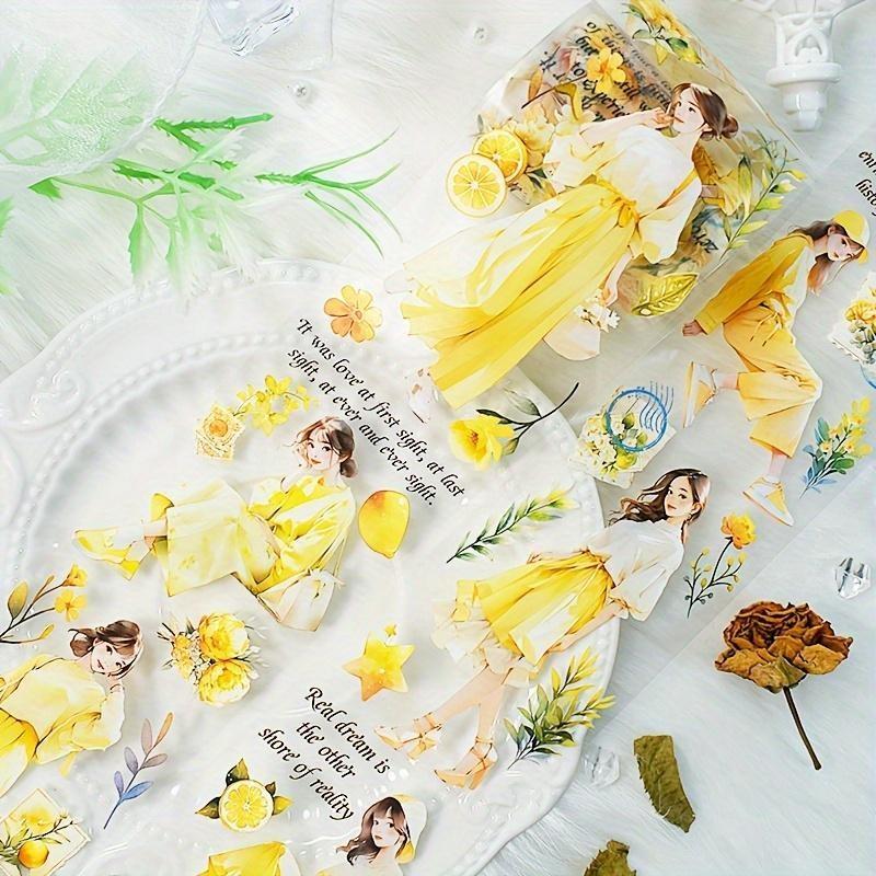 1 rotolo di nastro adesivo con tema ragazza in stile Hong Kong, manuale, scrapbooking, fai da te, decorativo, journaling, forniture