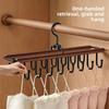 Modern Minimalist Iron Double Row Coat Hooks With Rotatable Design For Wardrobe Storage
