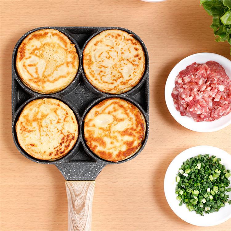 Maifan Stone Non-Stick Four-Hole Frying Pan for Eggs & Steak