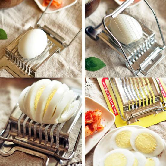 Household Stainless Steel Boiled Egg Slicer Section Cutter Kitchen Supplies Sale Goods