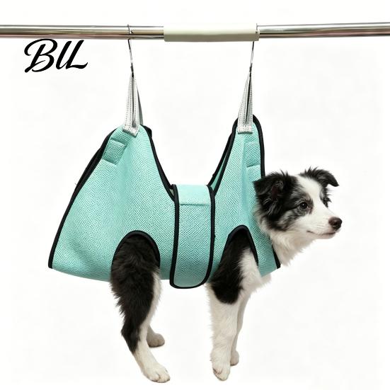Lightweight Pet Grooming Tool Hammock Breathable Mesh Dog Sling Cat Restraint with Security Strap for Small Medium Dogs Cats Nail Trimming