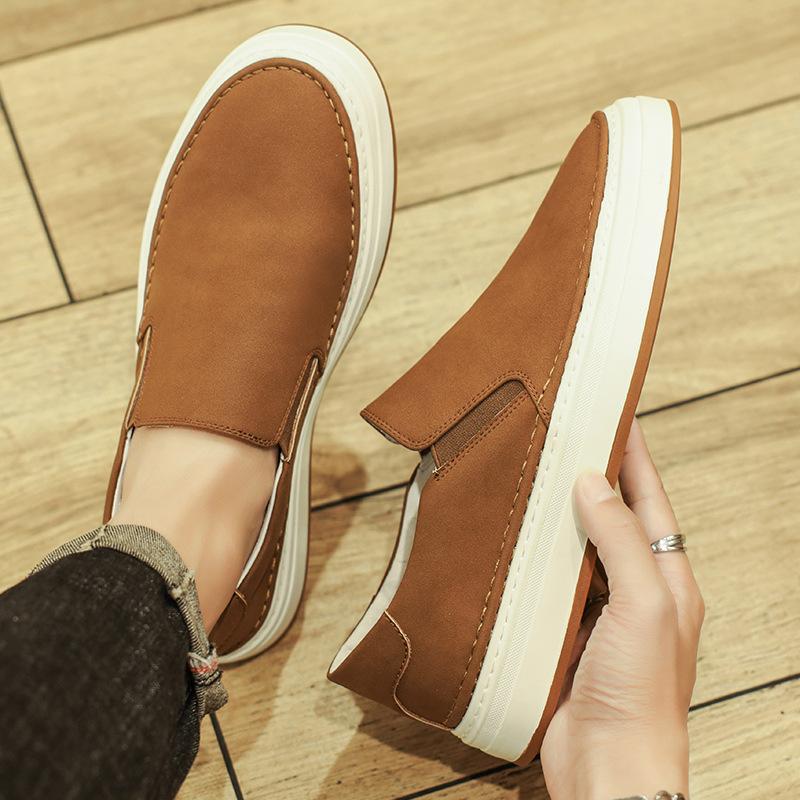 Fashion Fashion Casual Genuine Leather Men's Loafers 2024 Spring Autumn New Designer Board Shoes Male Non-slip Casual Sneakers Men