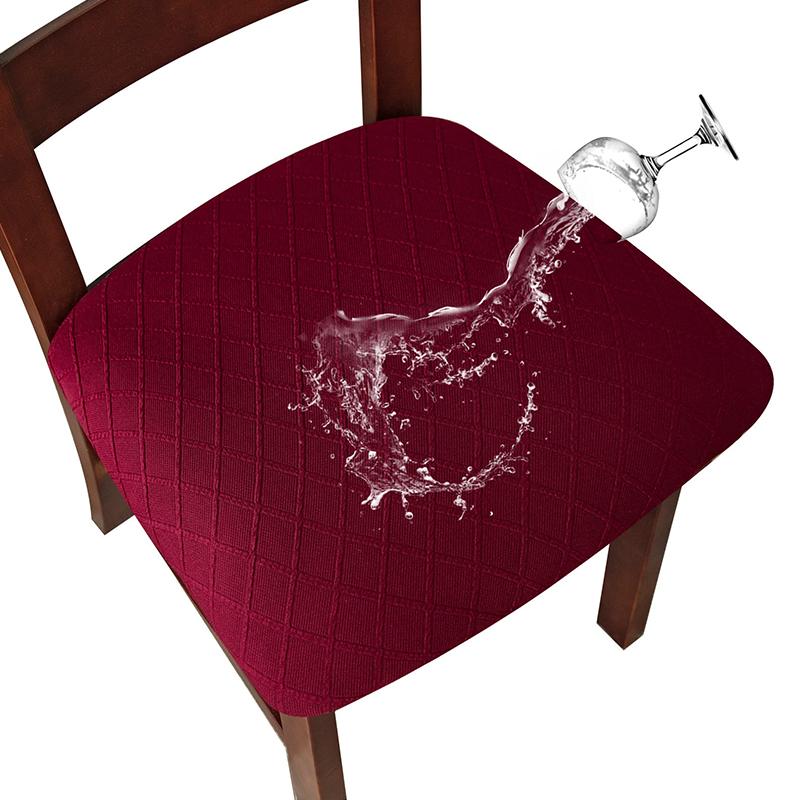1Pc Polyester Dining Chair Dining Room Removable Cushion Covers Washable Upholstered WaterProof Chair Covers Elastic
