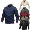 Frühling und Herbst Herren Dünne Stehkragen Einfarbig Freizeitjacke