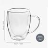 2/4/6PCS 350ML Double Wall Glass Coffee Mug With Handle Transparent Glass Cappuccino Cup Coffee Milk Tea Juice Tea Cup