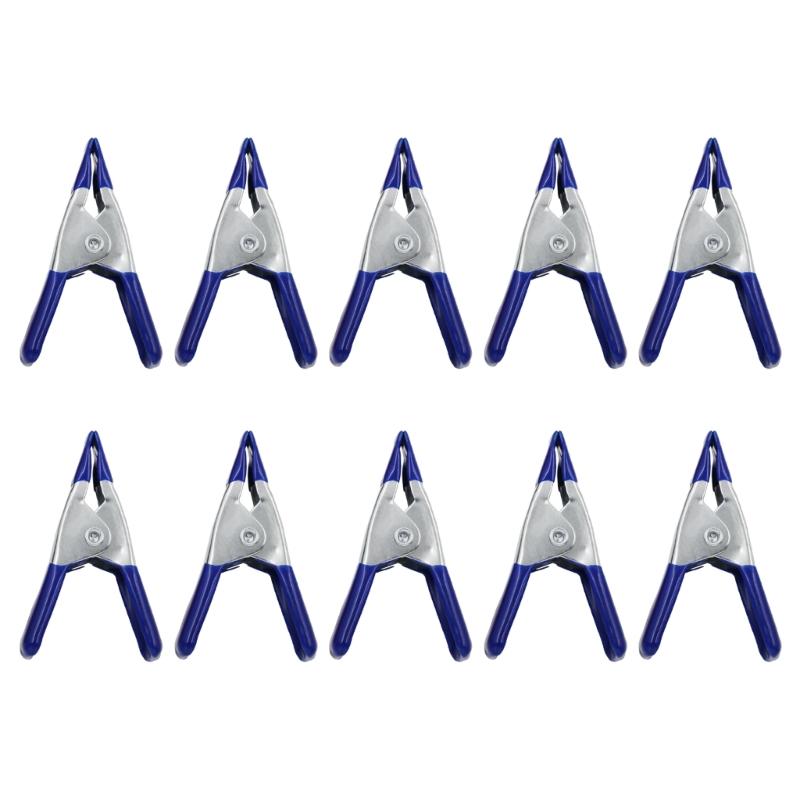 10Pcs Metal Spring Clamps 2 Inch Plastic Handle Clip Spring Clamps Soft Plastic