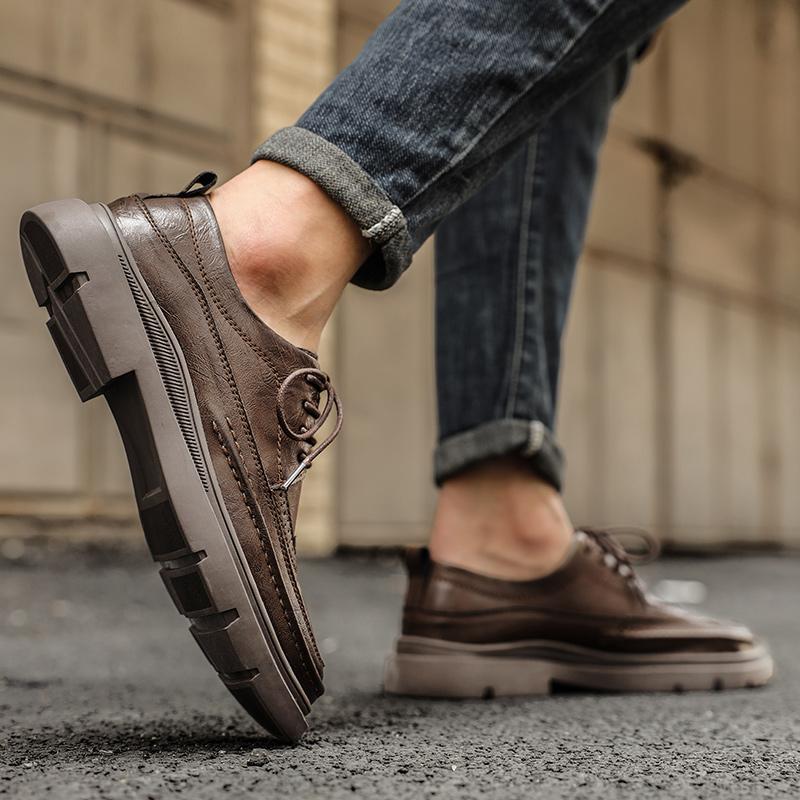 Scarpe casual da uomo in vera pelle Stile classico da gentiluomo britannico Festa Lavoro Ufficio Scarpe nere Nuovo Caldo 39-45