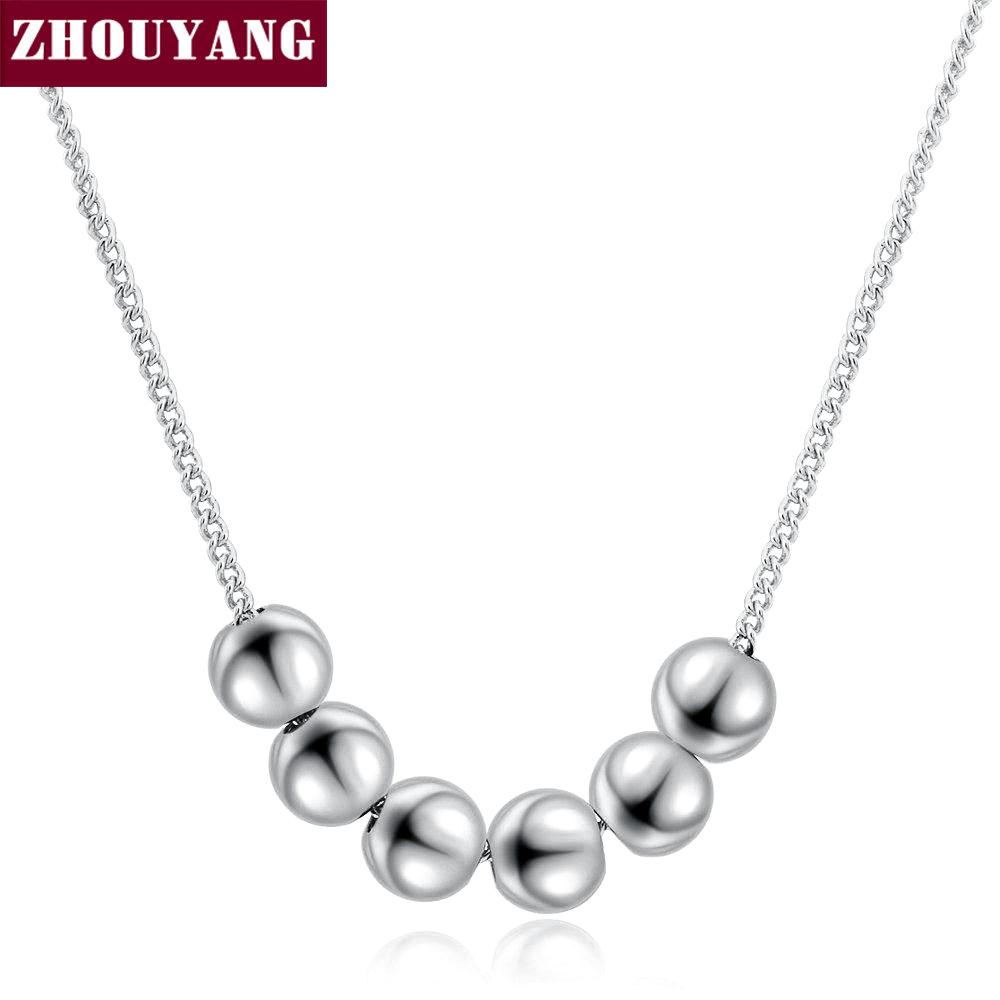 

Small Bead Ball Rose Gold Color Pendant Necklace Jewelry CZ Crystal Wedding Gift For Women Top Quality ZYN267 ZYN268