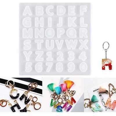 Keychain Ornament Silica Gel Handmade Epoxy DIY Crafts Alphabet Number Silicone Molds Resin Mould