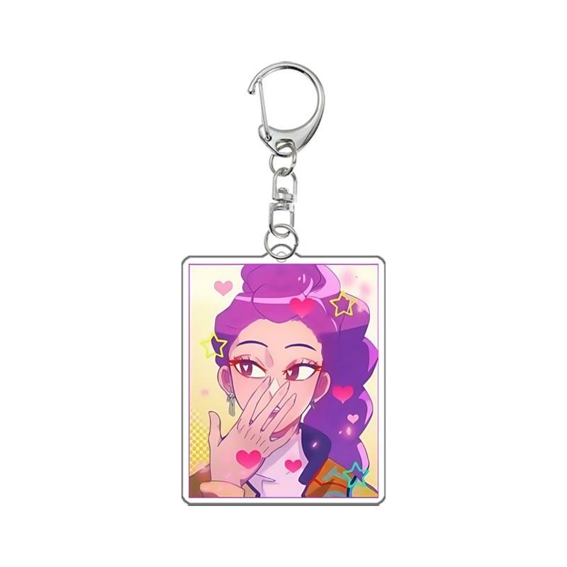 Demon Hunters Huntrix Kpop Saja Boys Acrylic Keychains Jewelry Rumi Zoey Jinu Mira Acrylic Pendant Keyring Decoration Fans Gifts