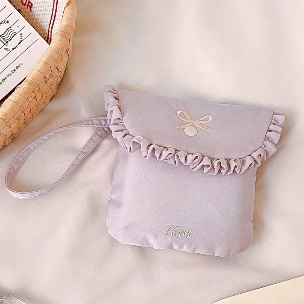 

Bowknot Sanitary Napkin Storage Bag Menstruation Towel Storage Bow Makeup Bag Girls фиолетовый