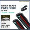 Double Rubber Car Wiper Blades for Toyota Camry XV50 2012-2017 Front Windscreen Windshield Rubber Car Accessories 2015 2016 2017