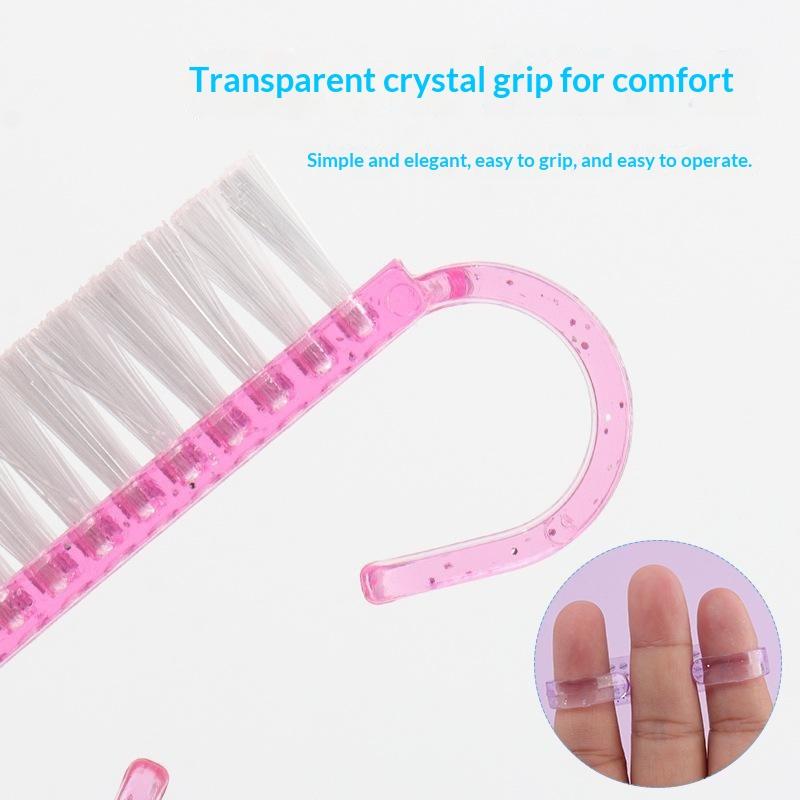Colorful Soft Nail Cleaning Brushes Dense Bristles Ergonomic Non-Slip Handle for Daily Hand Foot Nail Care