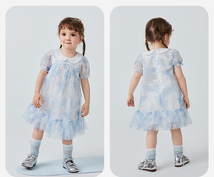 Mini Balabala Girls' Baby Dress Sweet Dress Summer New Style 2026