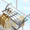 Retractable Balcony Clothes Rack for Drying: Rail for Windows, Radiators, and Railing Shoes.