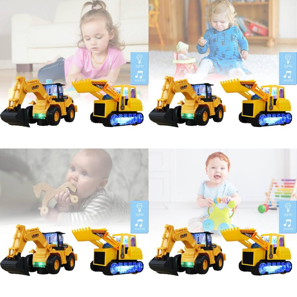 Colorful Electric Excavator Toy With Cool Lights And Music For Kids Fun Playtime