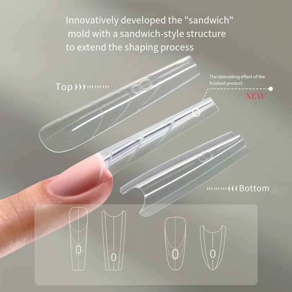 Hochwertige Sandwich-Nagelmaske für schnelle Nagelverlängerung, papierlose Schiene, Kristalllichttherapie, keine Schablonenherstellung erforderlich, exklusiv für Nagelstudios