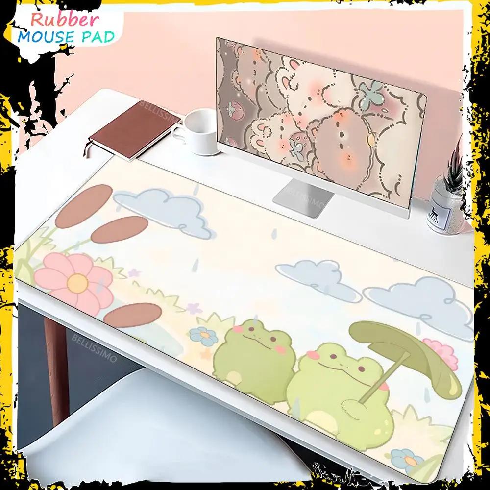 Cute frog rubber HD Mouse Pad Large Computer Cartoon Anime Gamer player Keyboard XXL MousePad Laptop Gaming Accessories Desk Mat